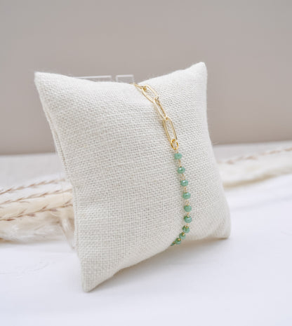 Green and Gold Paperclip Bracelet