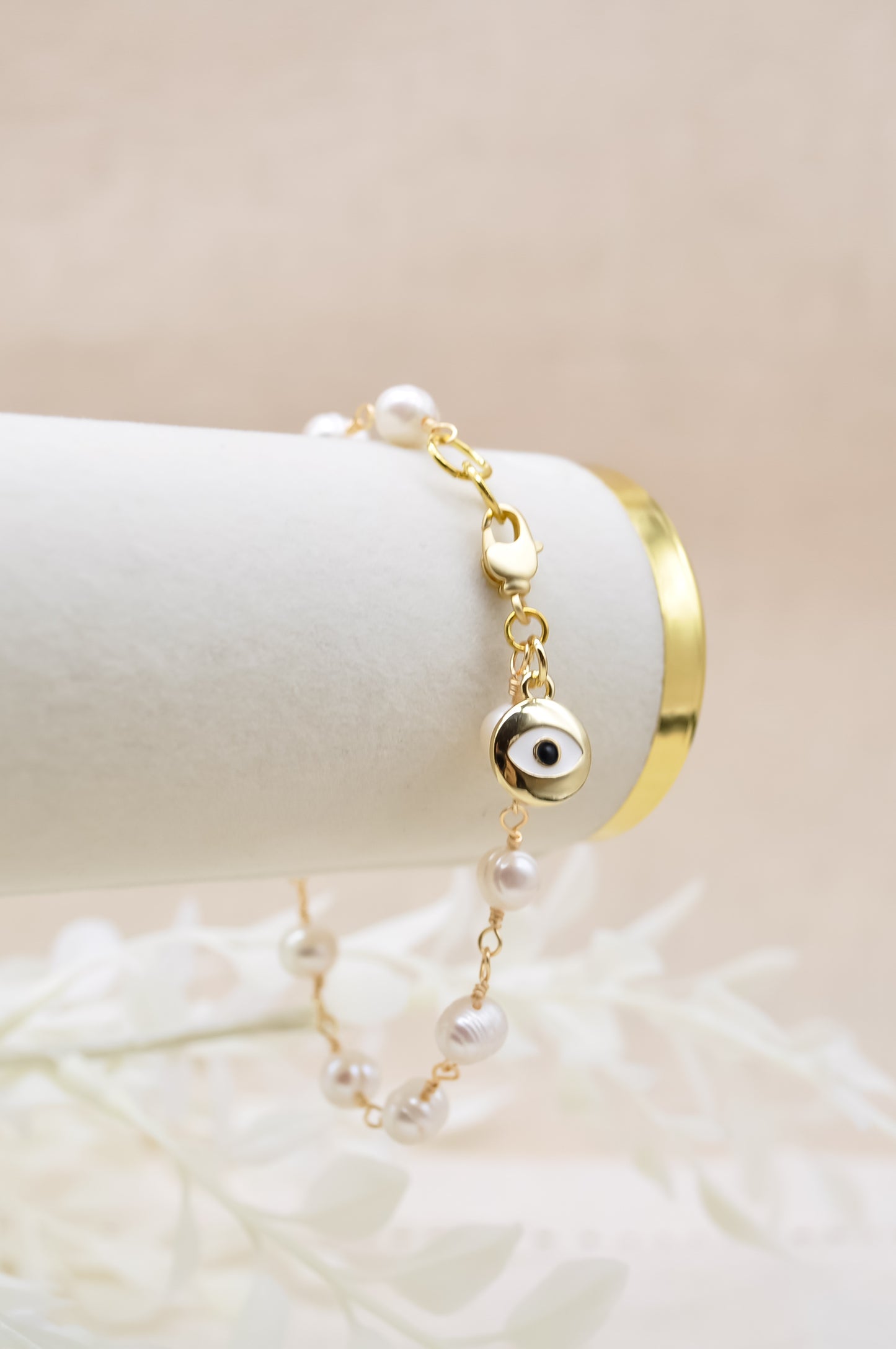 Evil Eye Pearl Bracelet