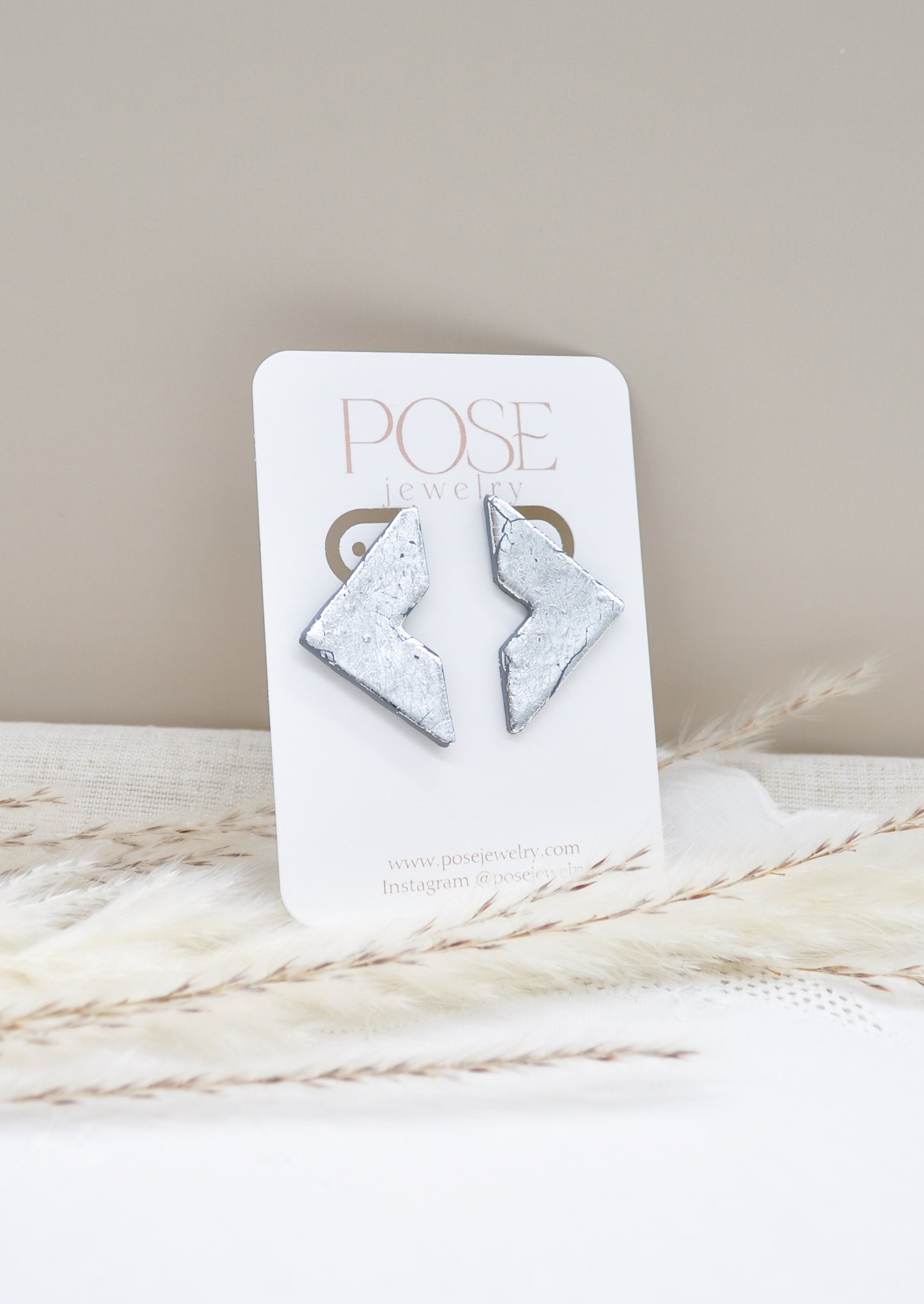 Silver Triangle Earrings