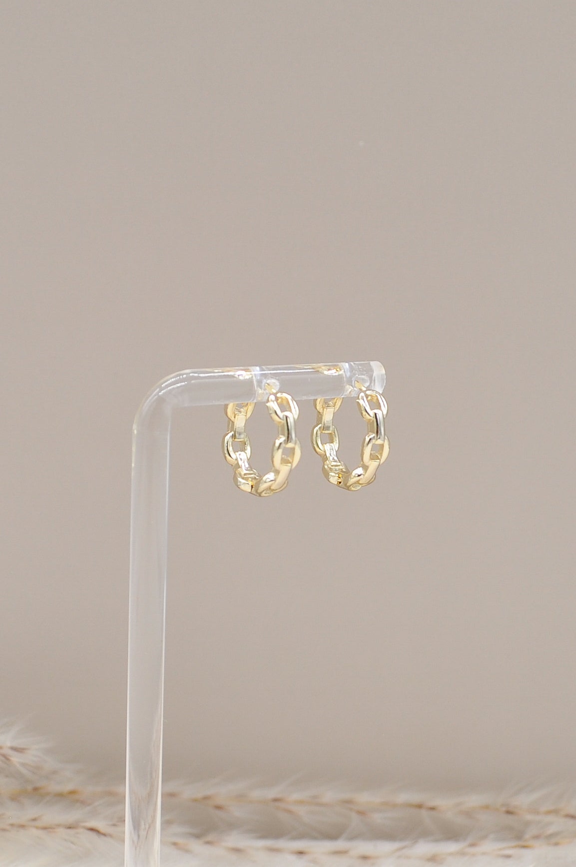 Chain Hoop Earrings - Gold Plated 925 Sterling Silver