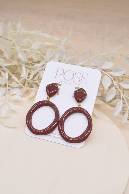 Brown Drop Earrings