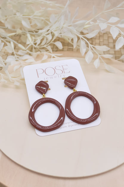 Brown Drop Earrings