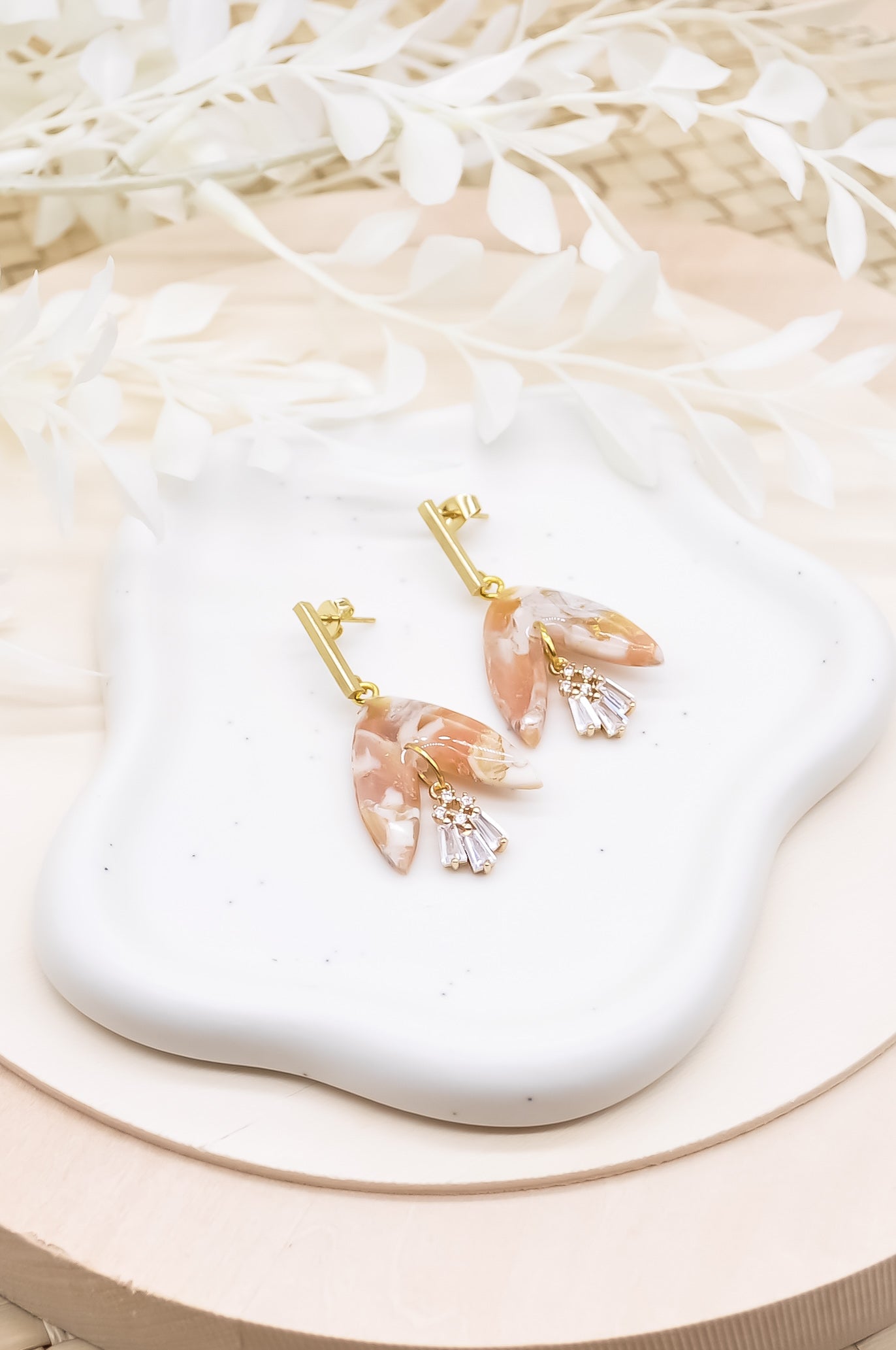 Zirconia Charm Dangle Earrings