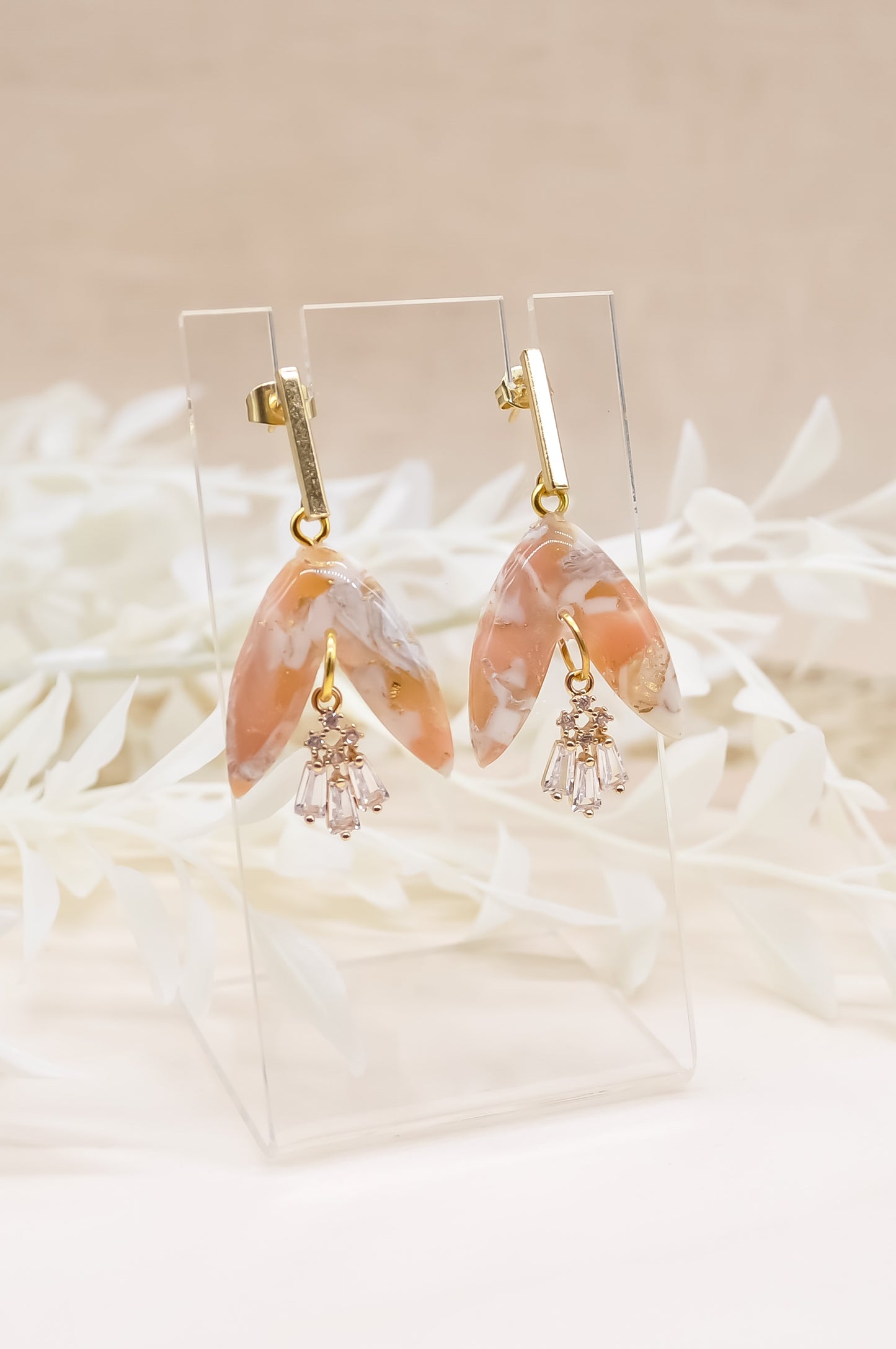 Zirconia Charm Dangle Earrings