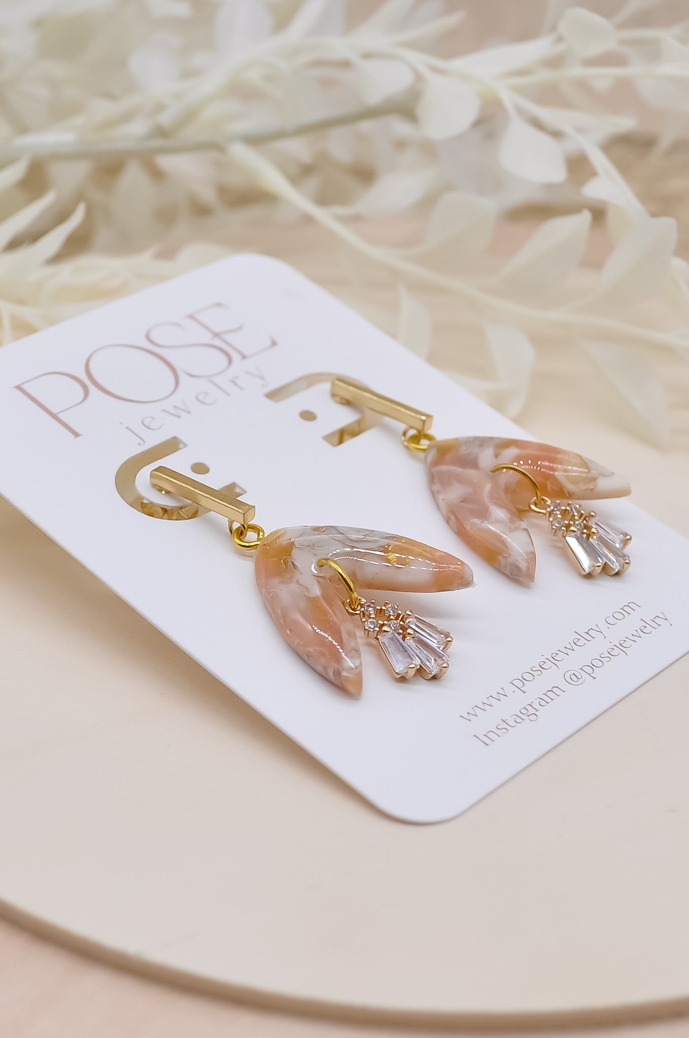 Zirconia Charm Dangle Earrings