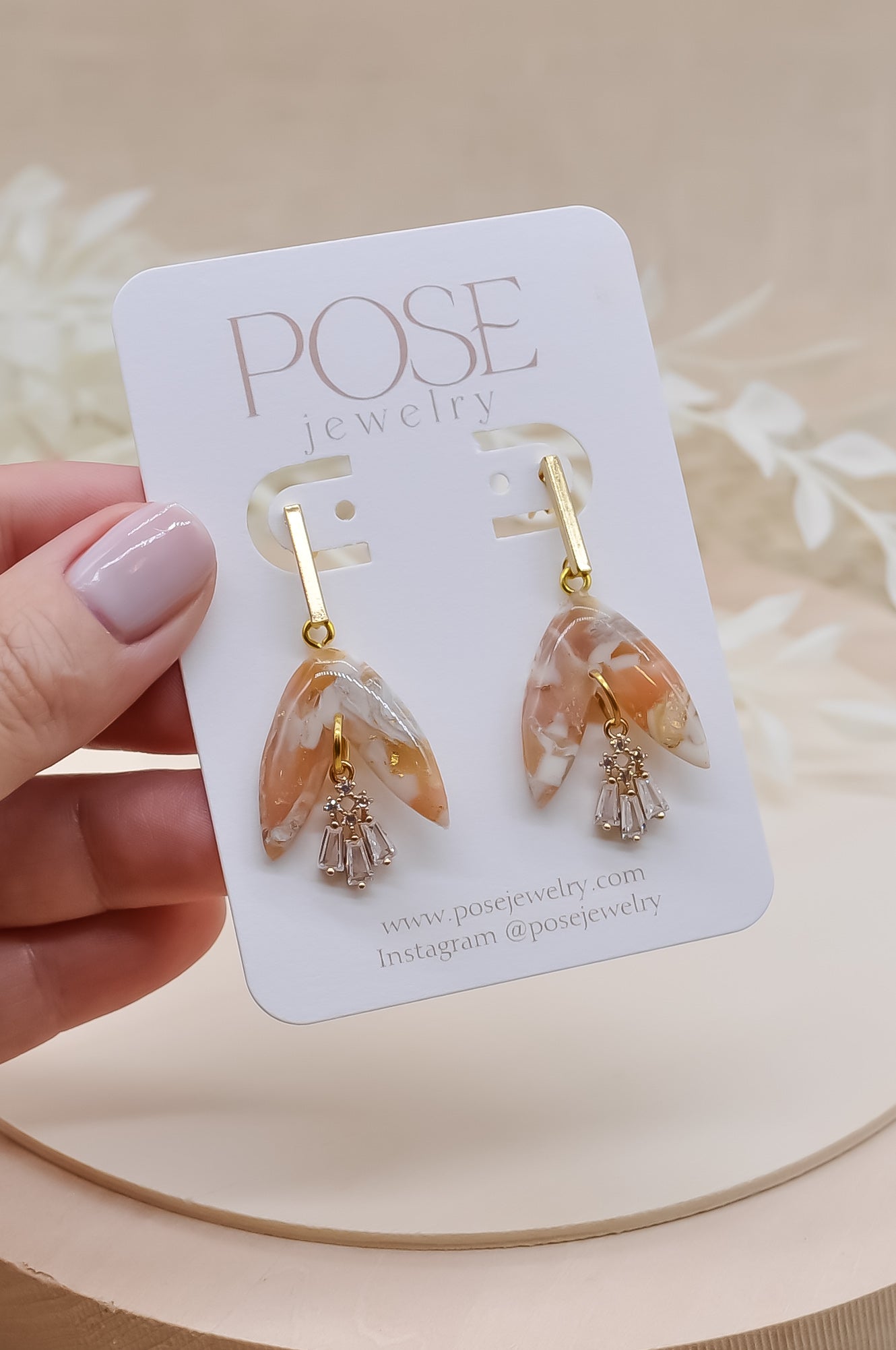 Zirconia Charm Dangle Earrings