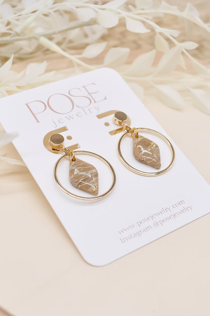 Round Stone Earrings