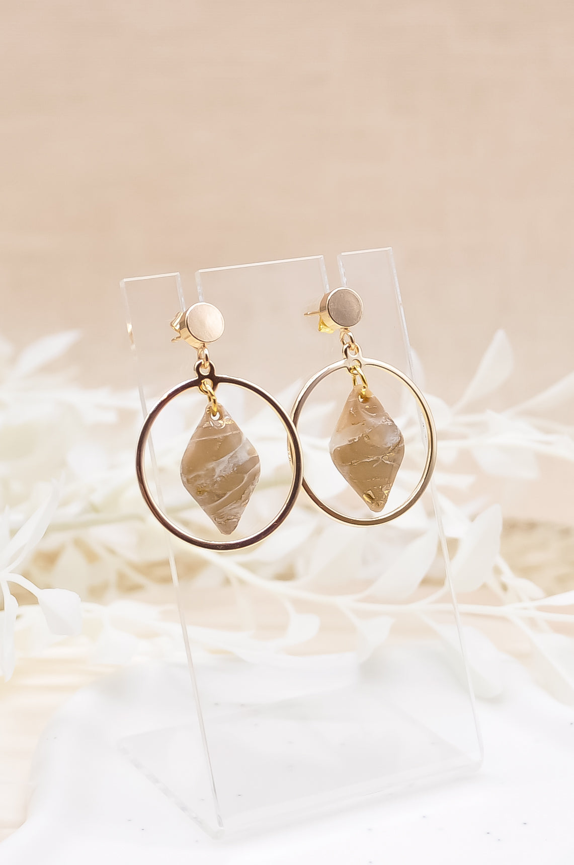 Round Stone Earrings