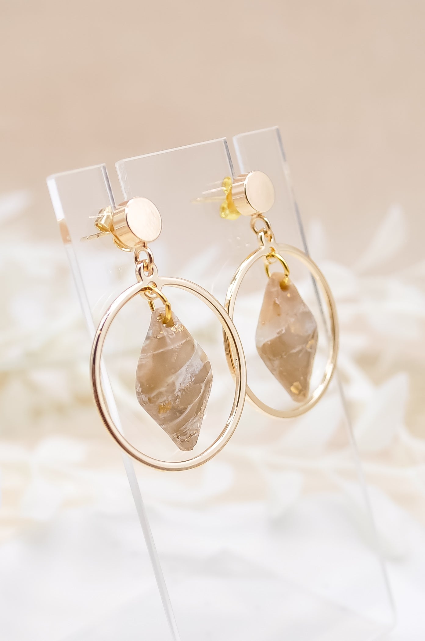 Round Stone Earrings