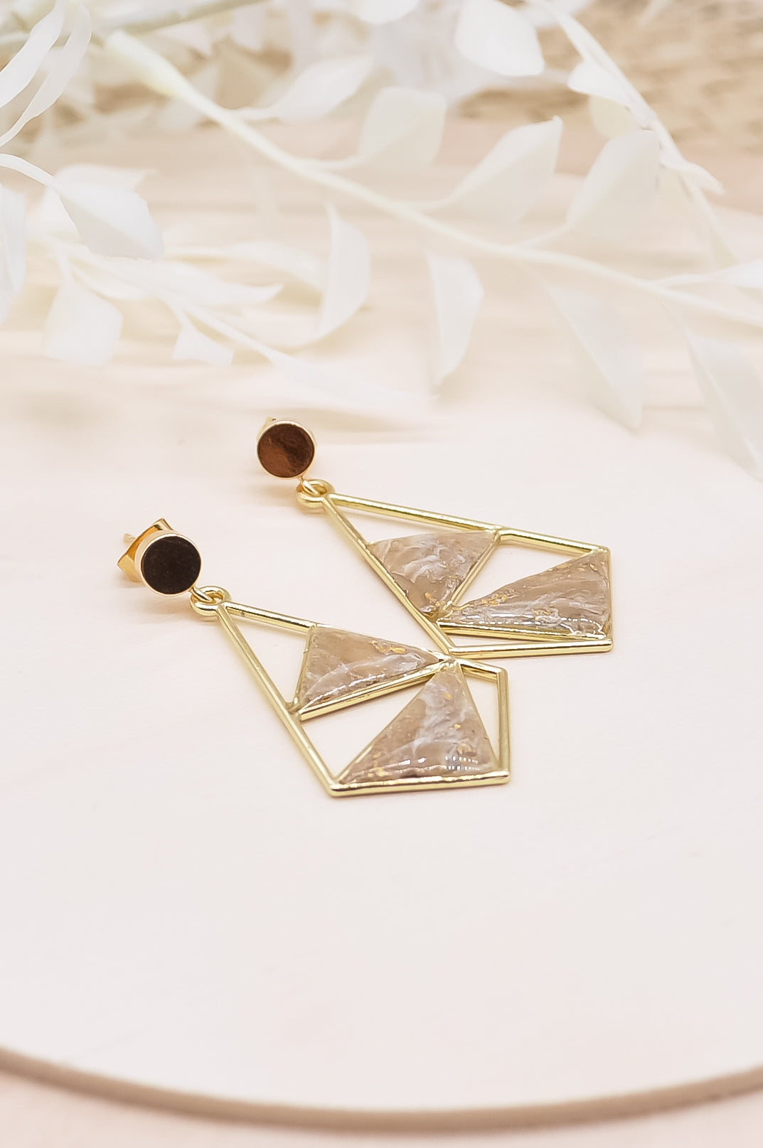 Geometric Stone Earrings