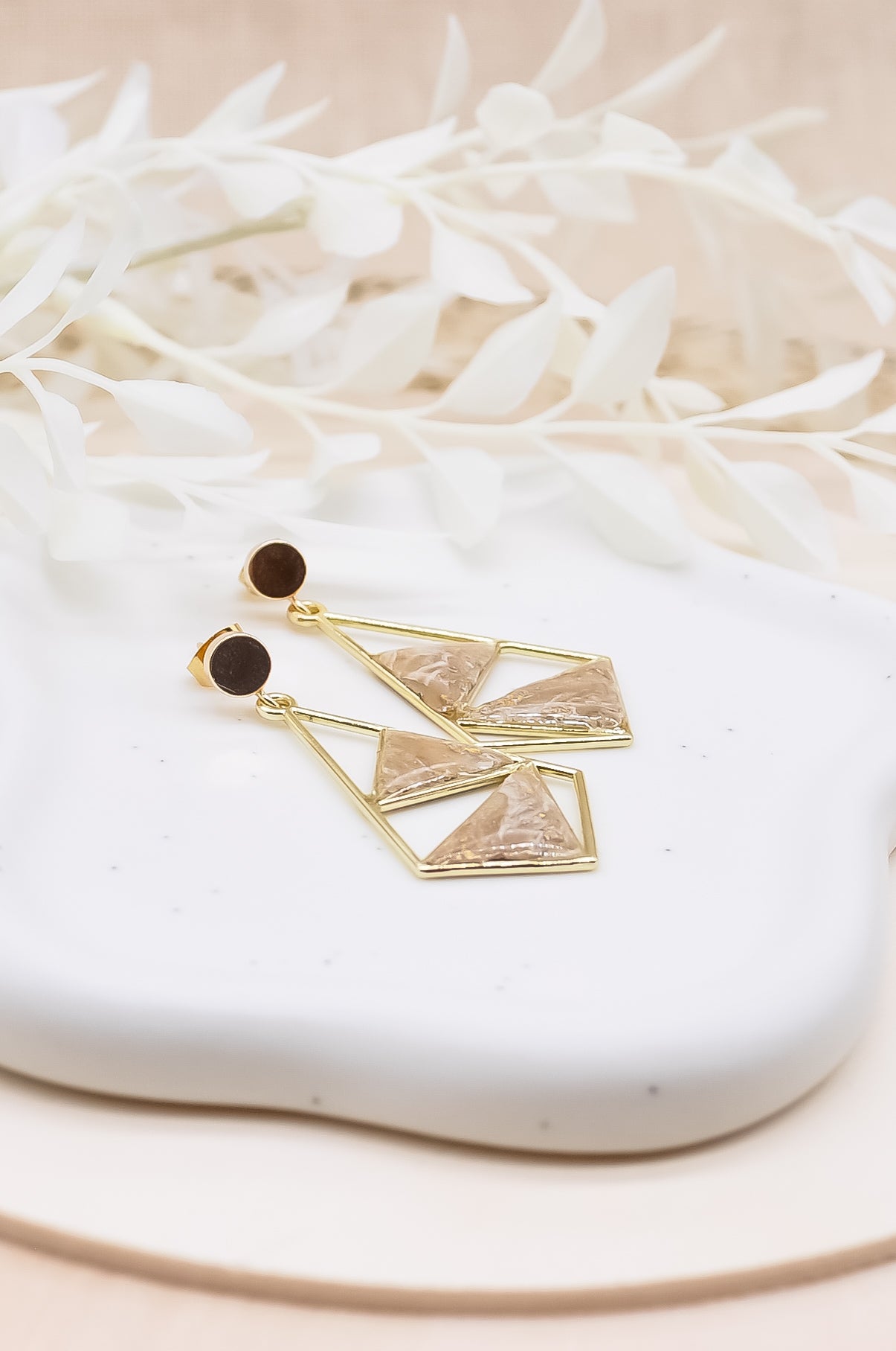 Geometric Stone Earrings