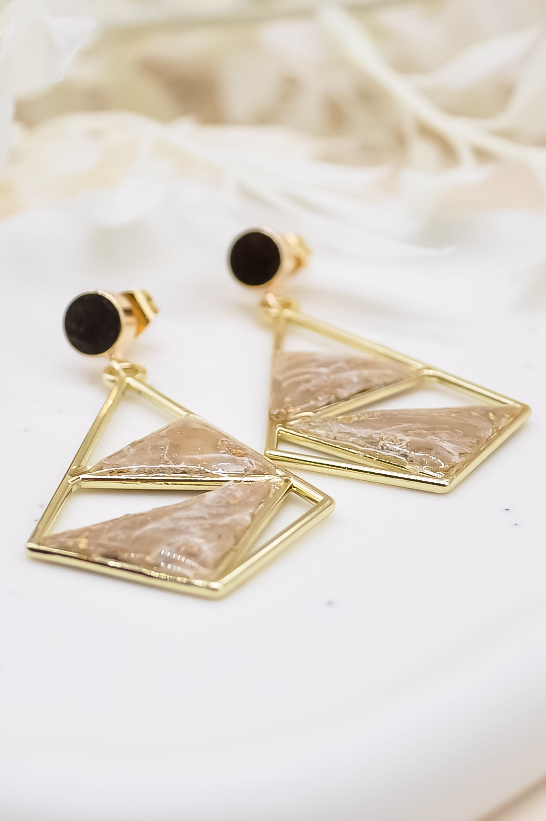 Geometric Stone Earrings