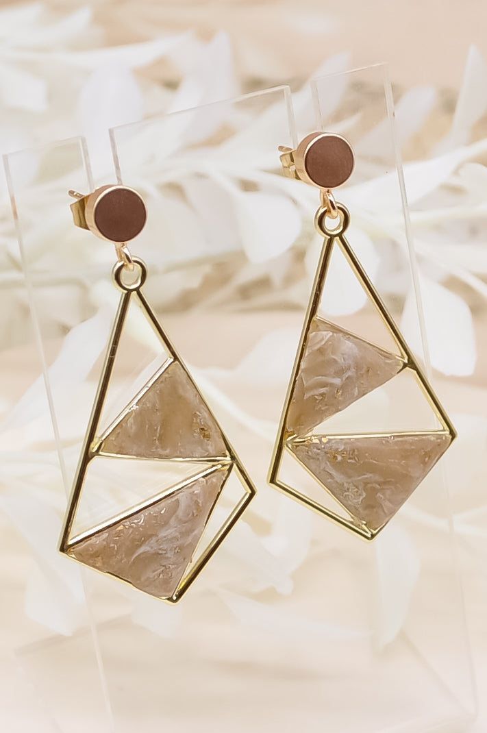 Geometric Stone Earrings