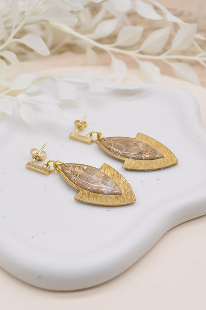 Gold Stone earrings