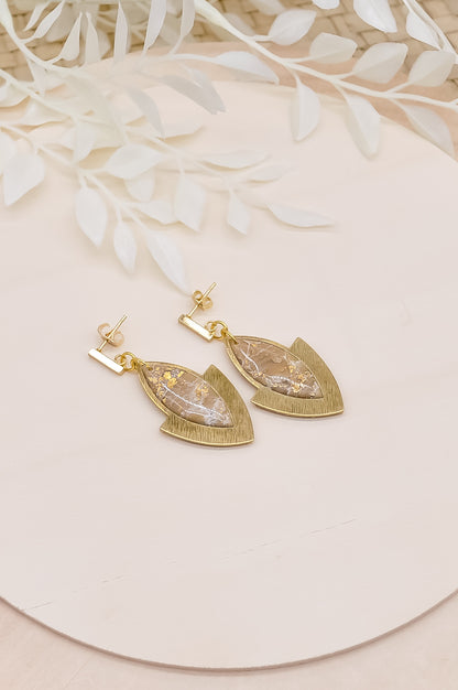 Gold Stone earrings