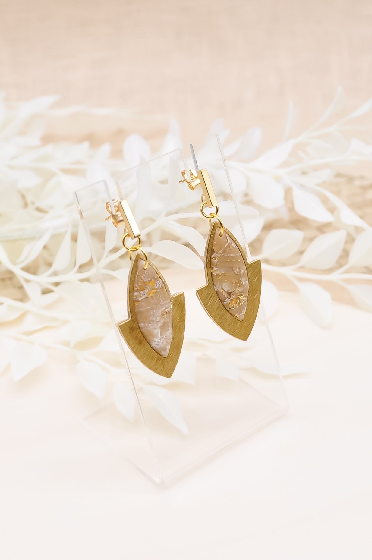 Gold Stone earrings