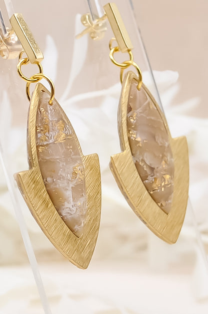 Gold Stone earrings