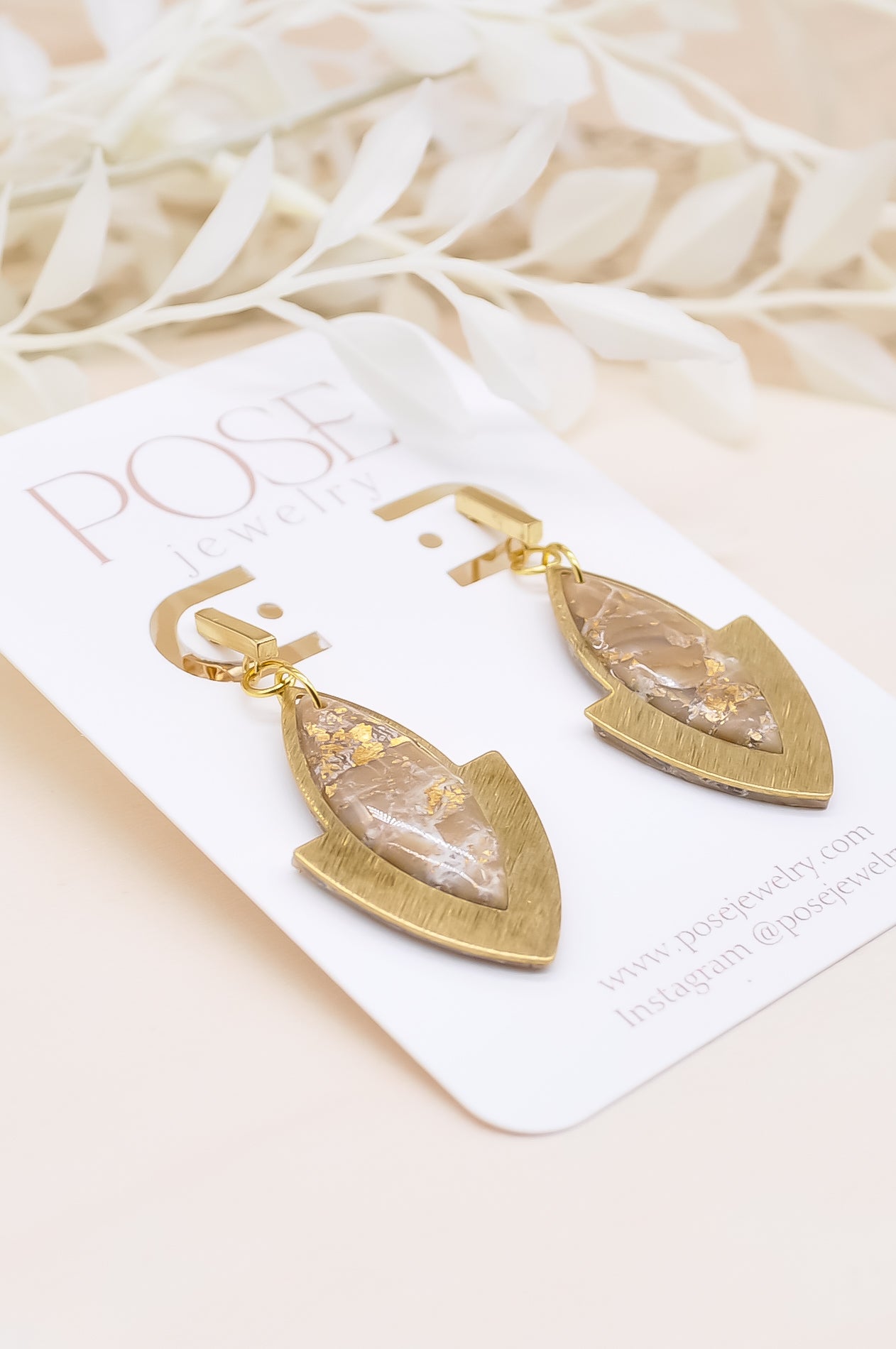 Gold Stone earrings