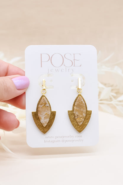 Gold Stone earrings