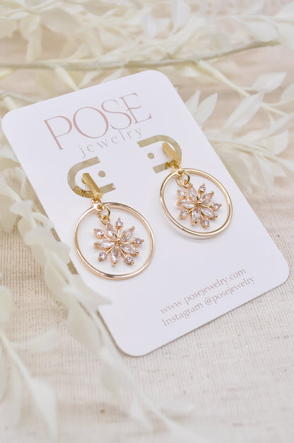 Clear Snowflake Earrings