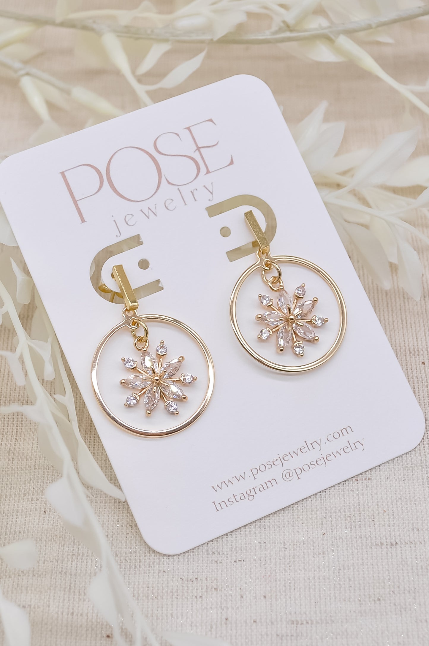 Clear Snowflake Earrings