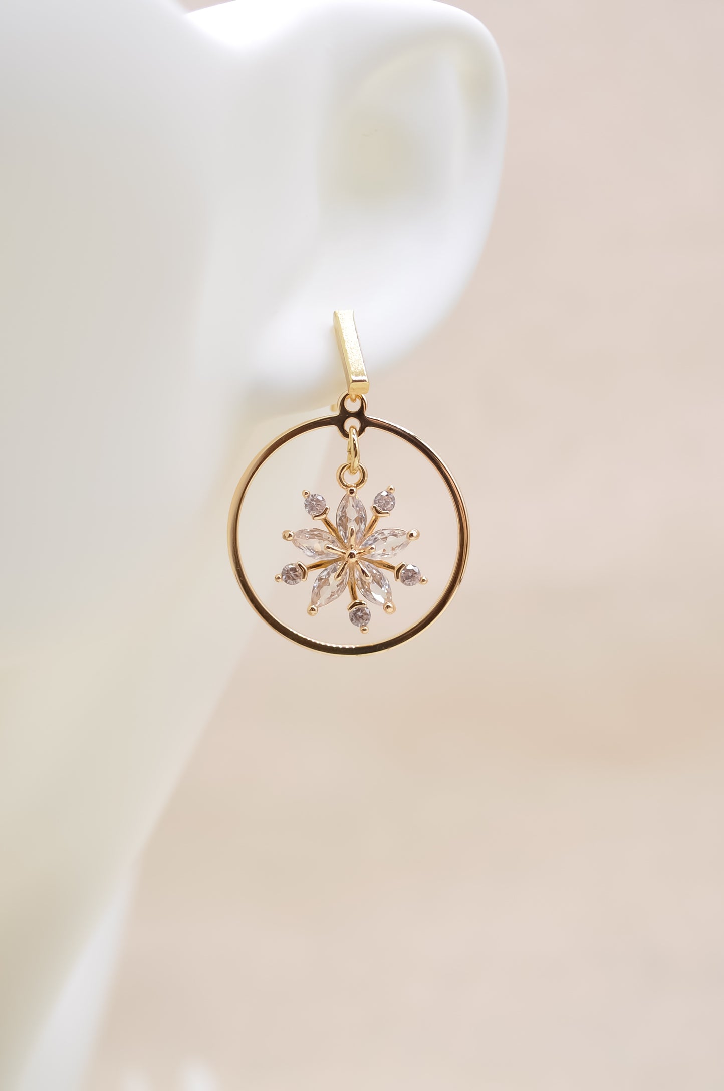 Clear Snowflake Earrings