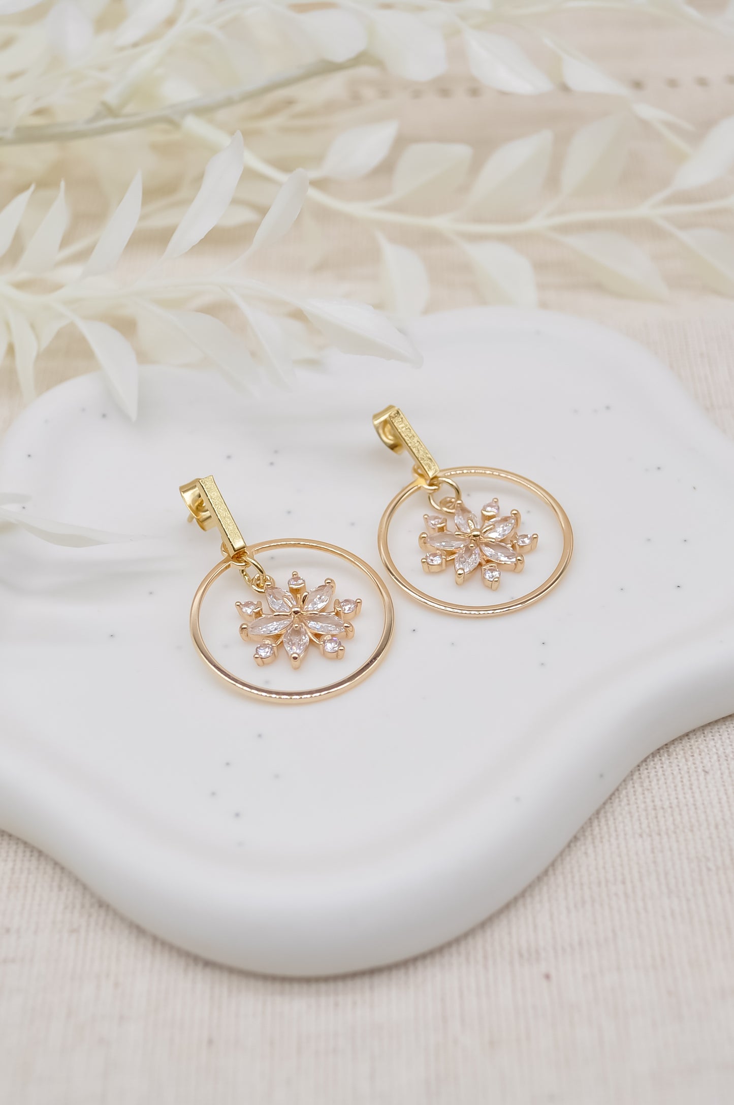 Clear Snowflake Earrings