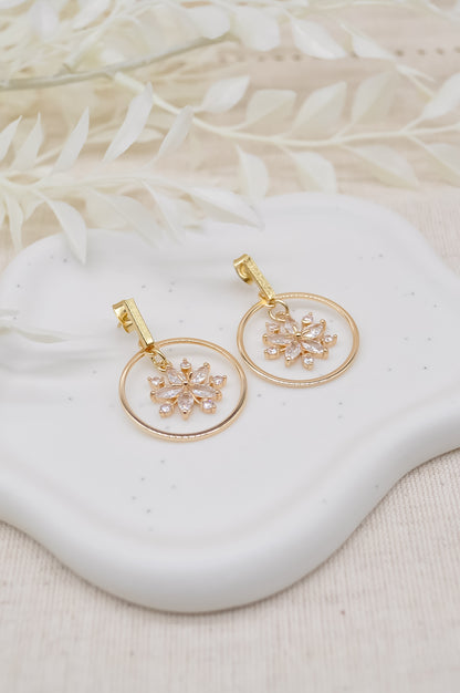 Clear Snowflake Earrings