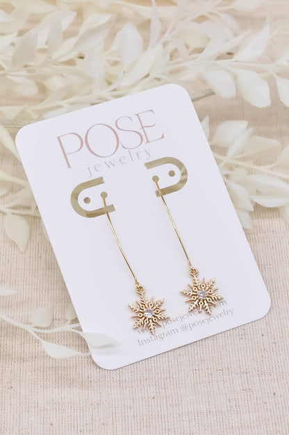 Gold Snowflake Earrings