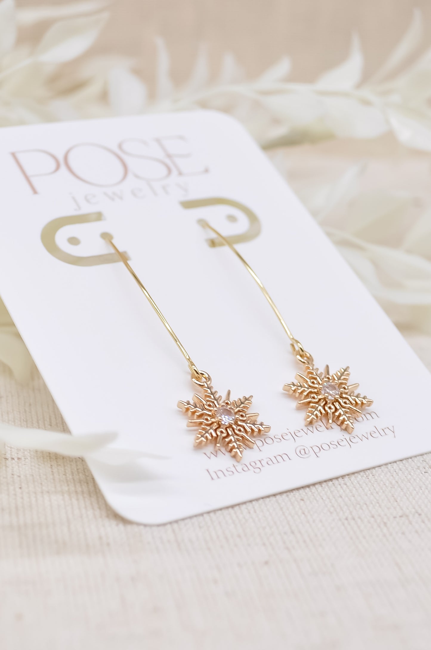 Gold Snowflake Earrings