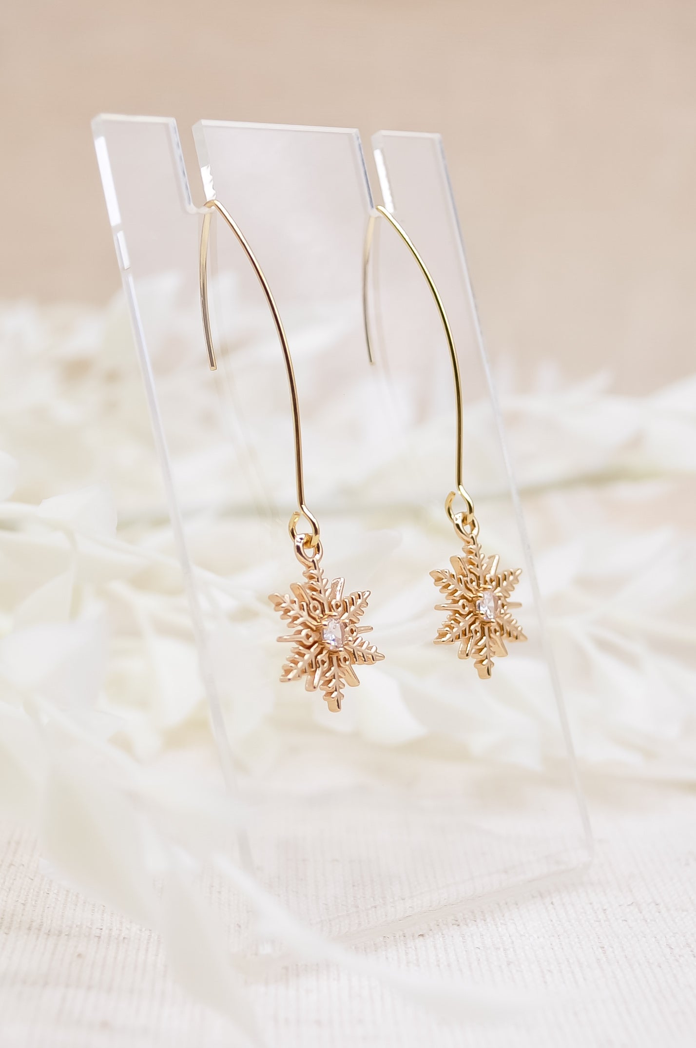 Gold Snowflake Earrings