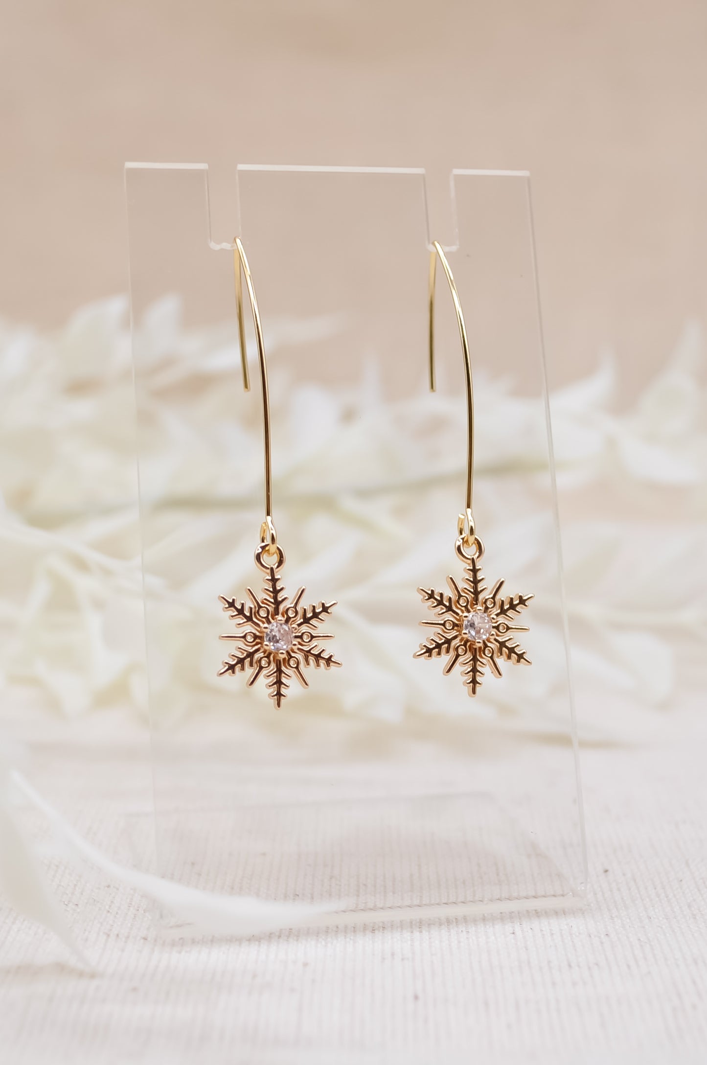 Gold Snowflake Earrings