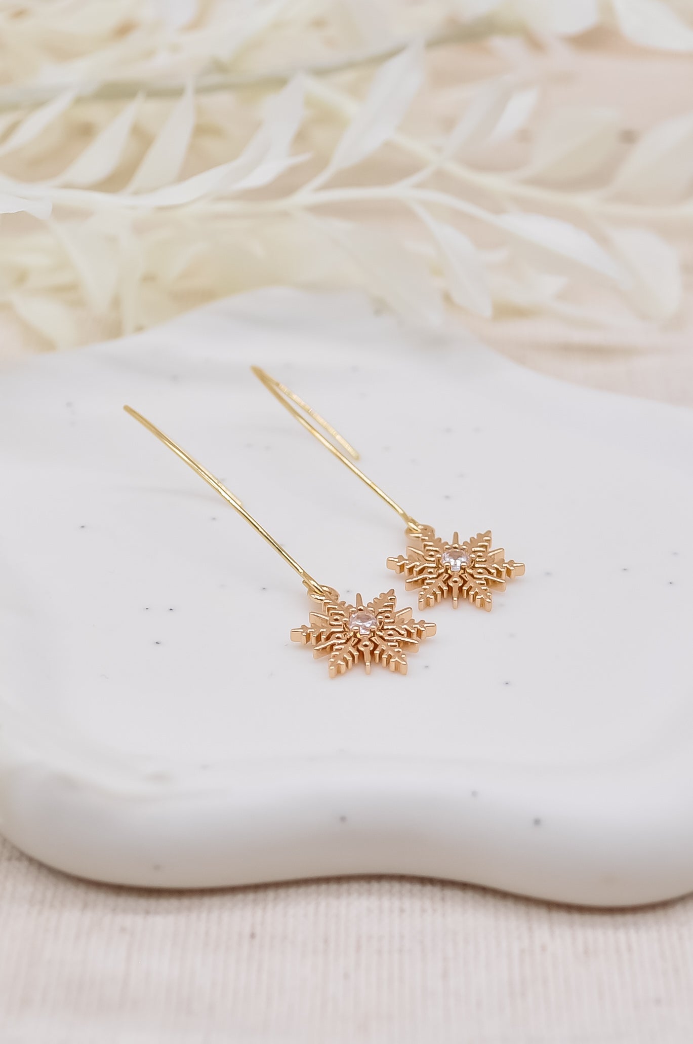 Gold Snowflake Earrings