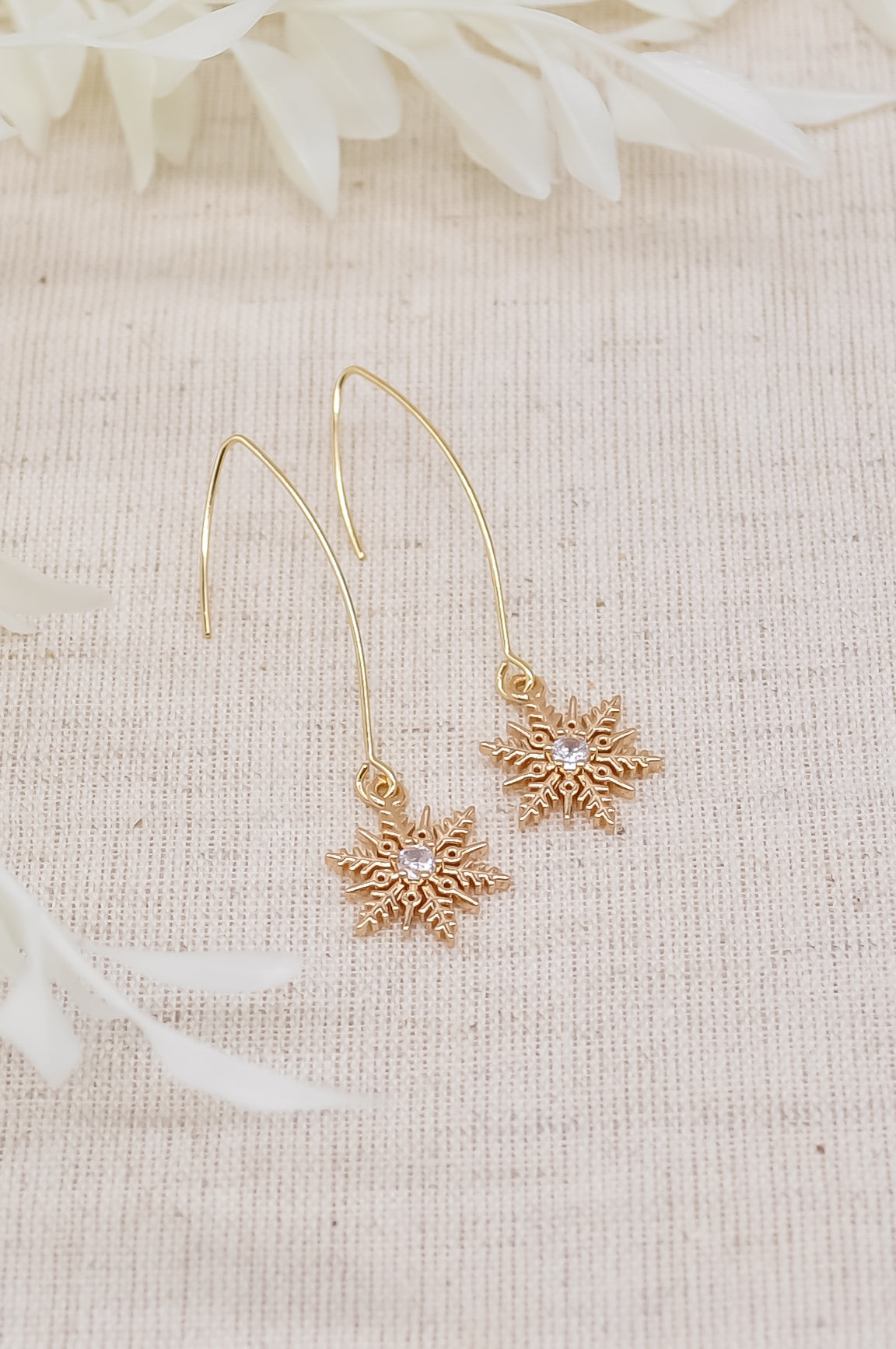 Gold Snowflake Earrings