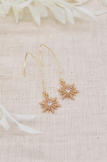 Gold Snowflake Earrings