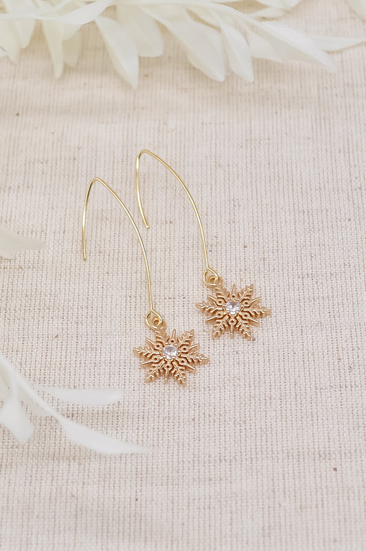 Gold Snowflake Earrings