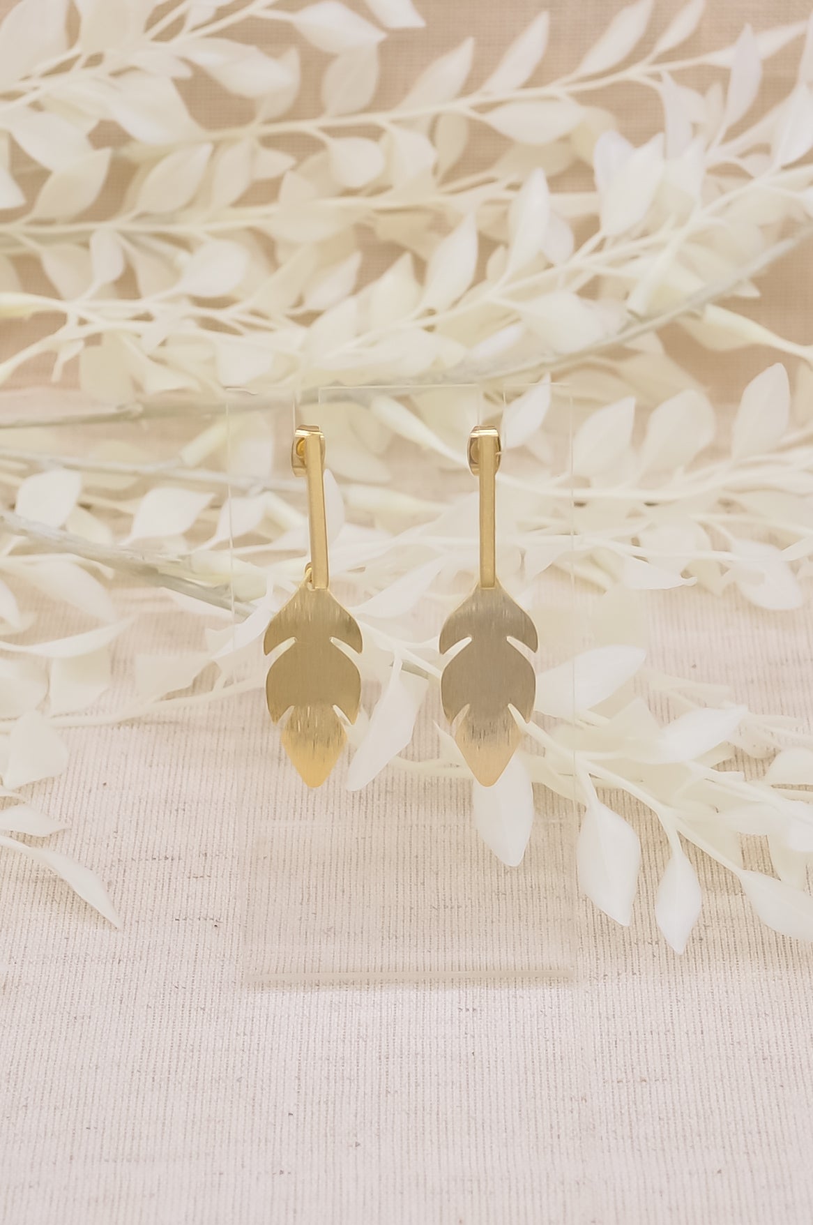 Gold Feather Earrings