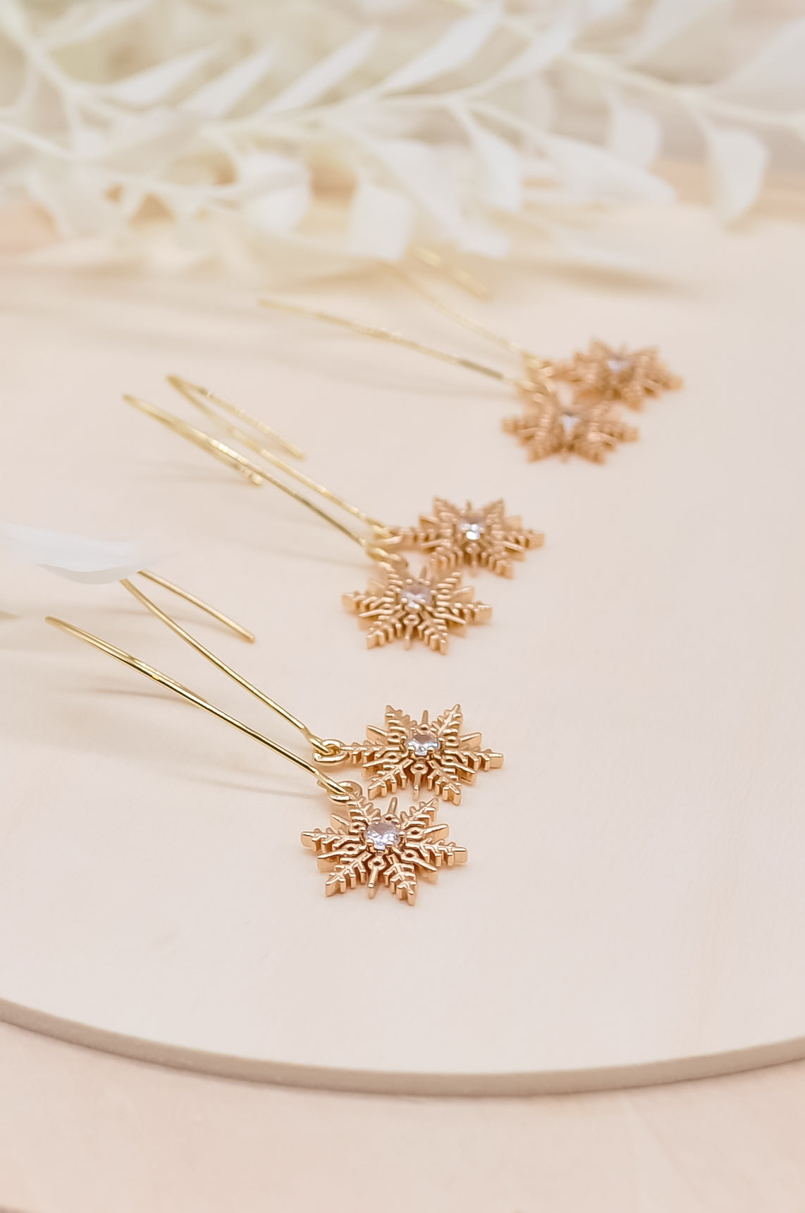 Gold Snowflake Earrings