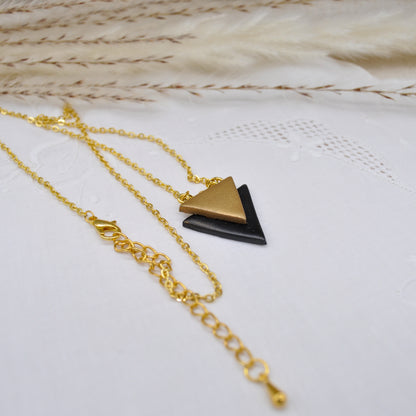 Black & Gold Triangle Necklace